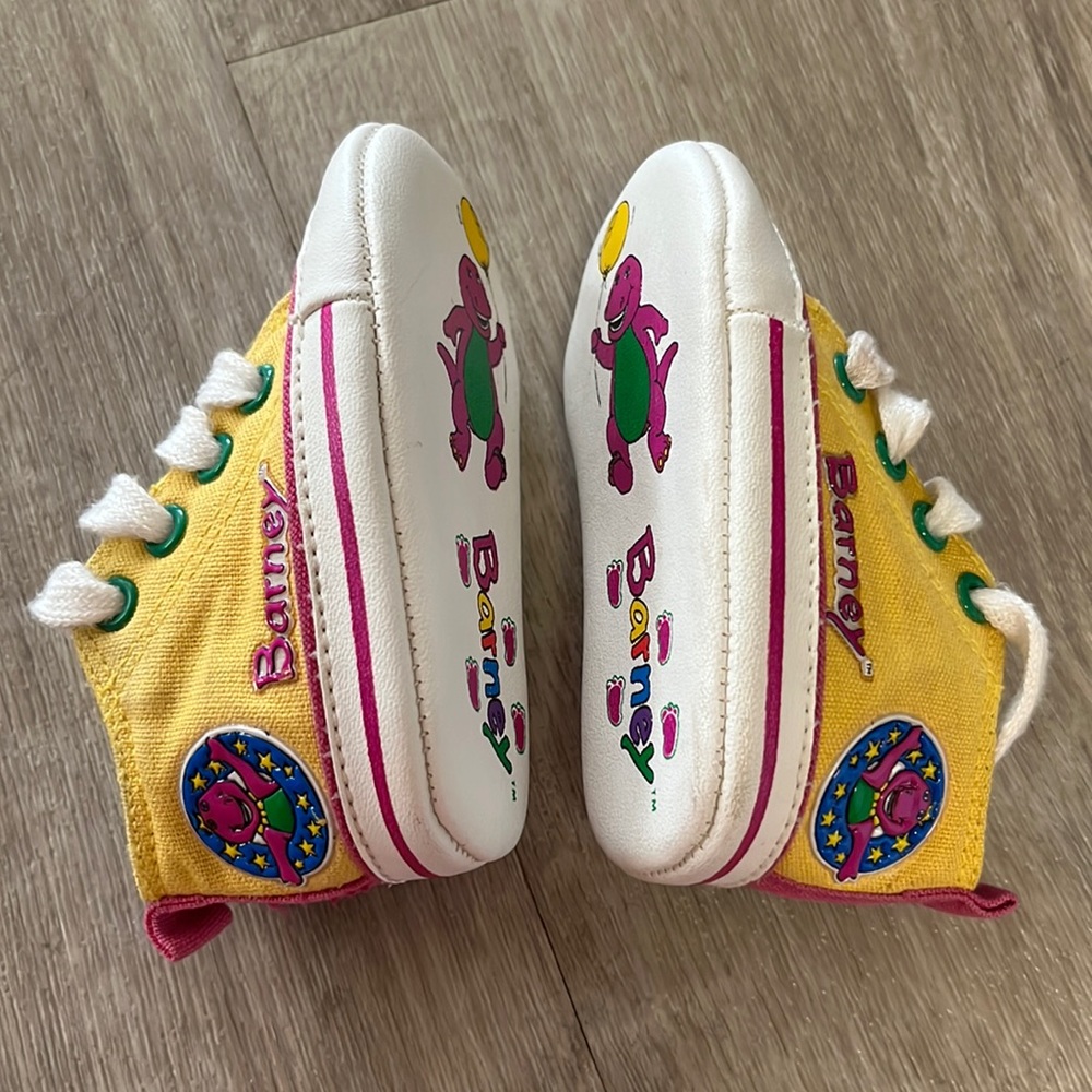 Vintage 1993 Barney Baby Shoes